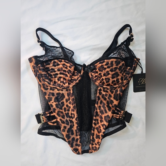 Honey Birdette Marilyn Leopard Print Bustier- 34DD/E - NWT - Picture 5 of 11
